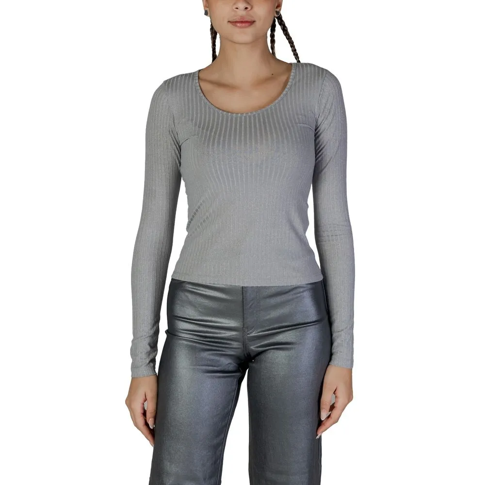 Vero Moda Women's Silver Polyester Polyester Tops & T-Shirt