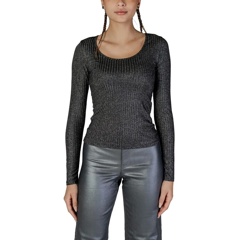 Vero Moda Women's Black Polyester Polyester Tops & T-Shirt
