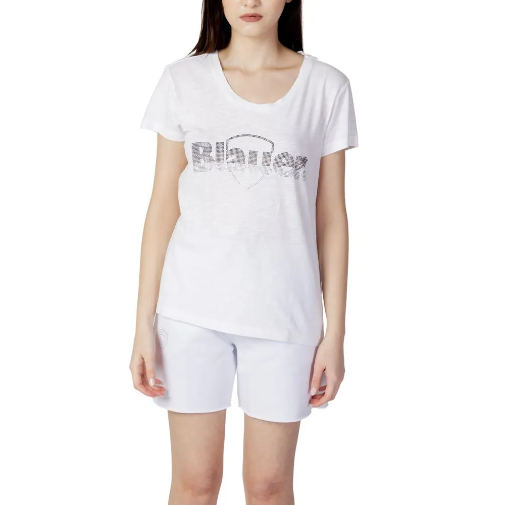 Blauer Women's White Cotton Tops & T-Shirt