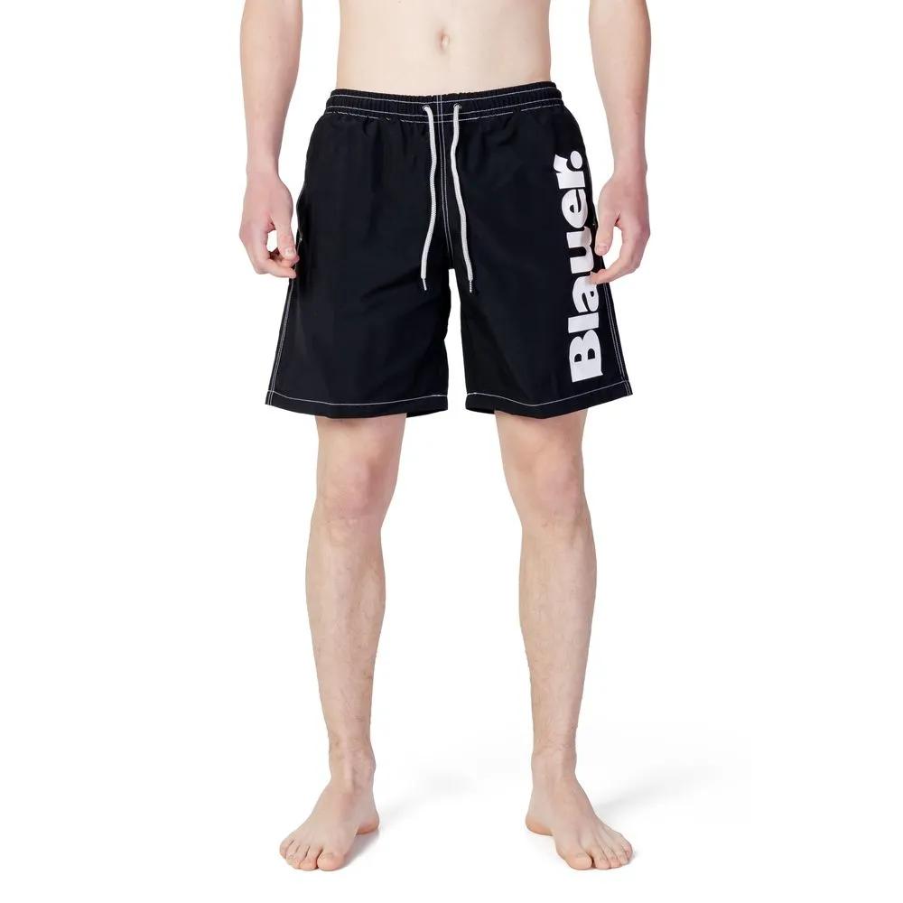 Blauer Men's Black Polyester Swimwear
