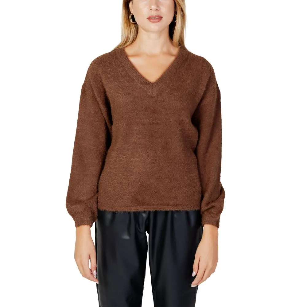 Jacqueline De Yong Women's Brown Nylon Sweater