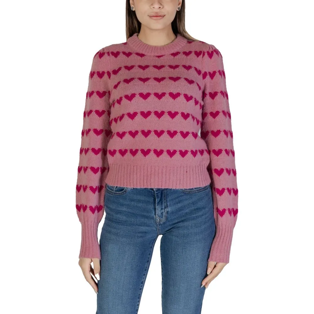Jacqueline De Yong Women's Pink Polyester Sweater