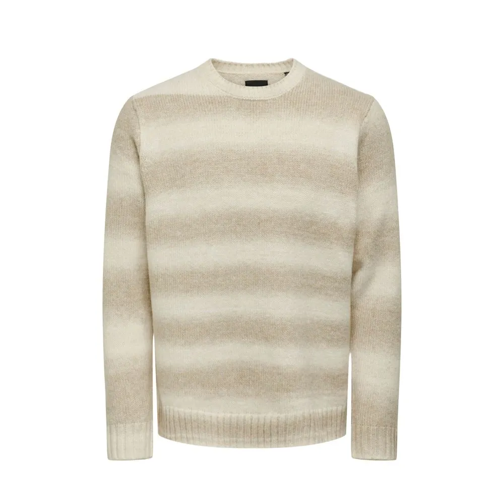 Only & Sons Men's Cream Acrylic Sweater