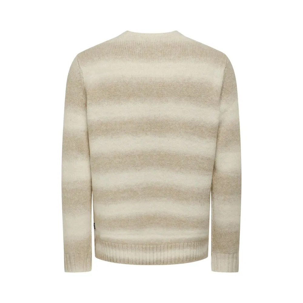 Only & Sons Men's Cream Acrylic Sweater