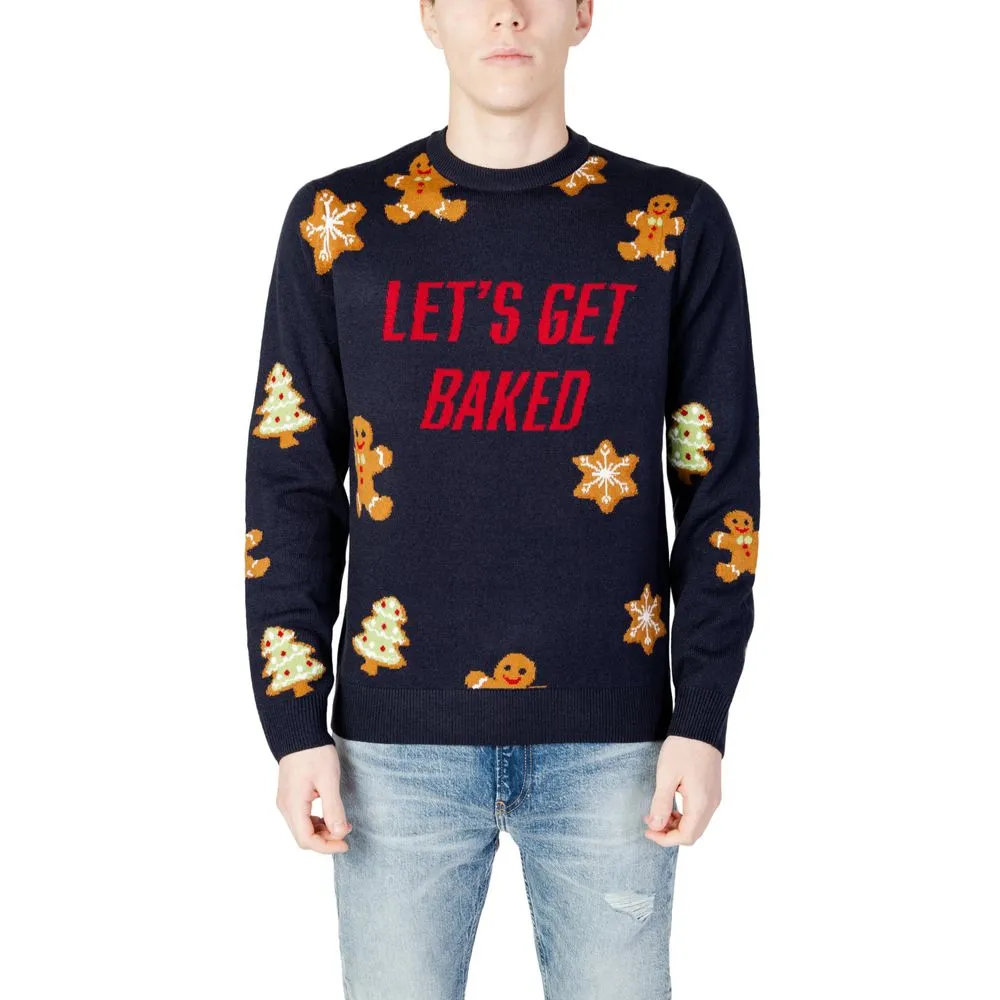 Only & Sons Men's Blue Acrylic Sweater