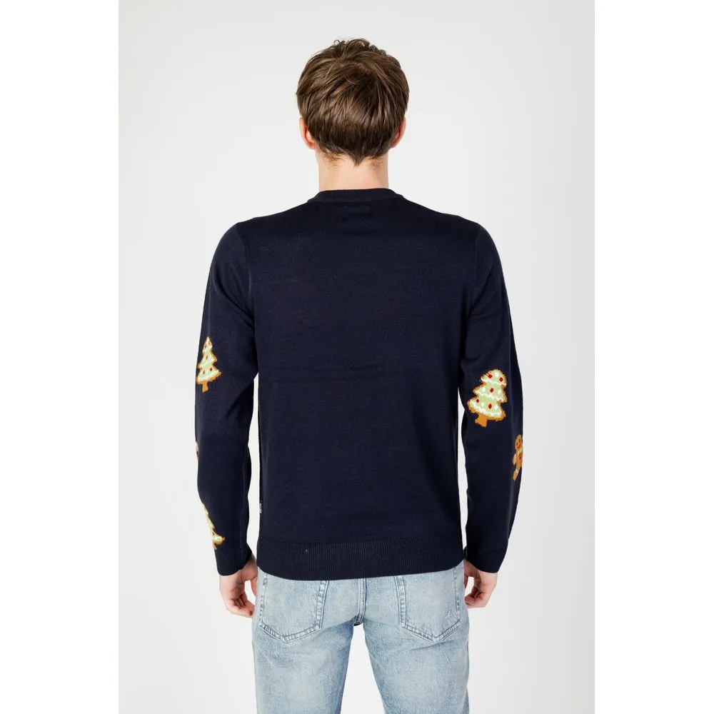 Only & Sons Men's Blue Acrylic Sweater