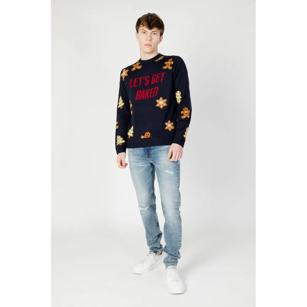 Only & Sons Men's Blue Acrylic Sweater