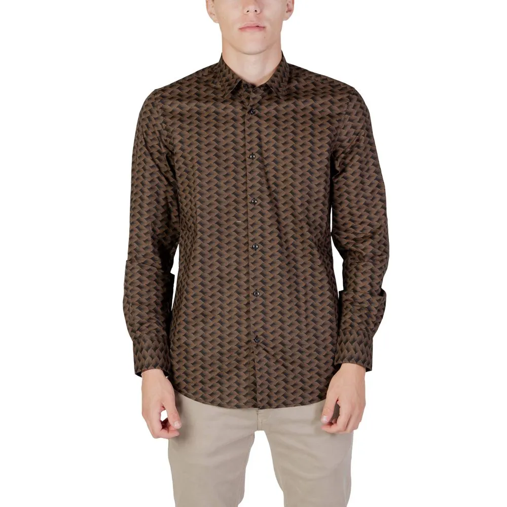 Antony Morato Men's Brown Cotton Shirt