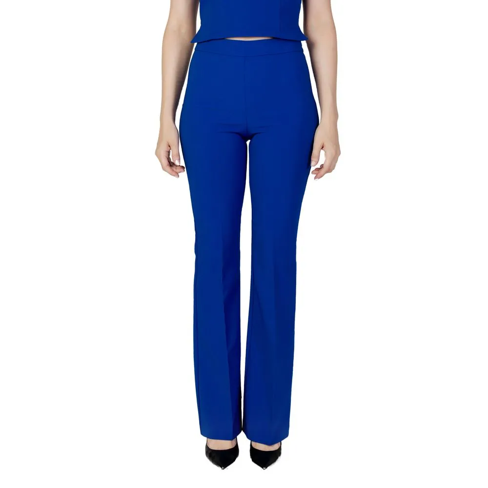 Rinascimento Women's Blue Polyester Jeans & Pant