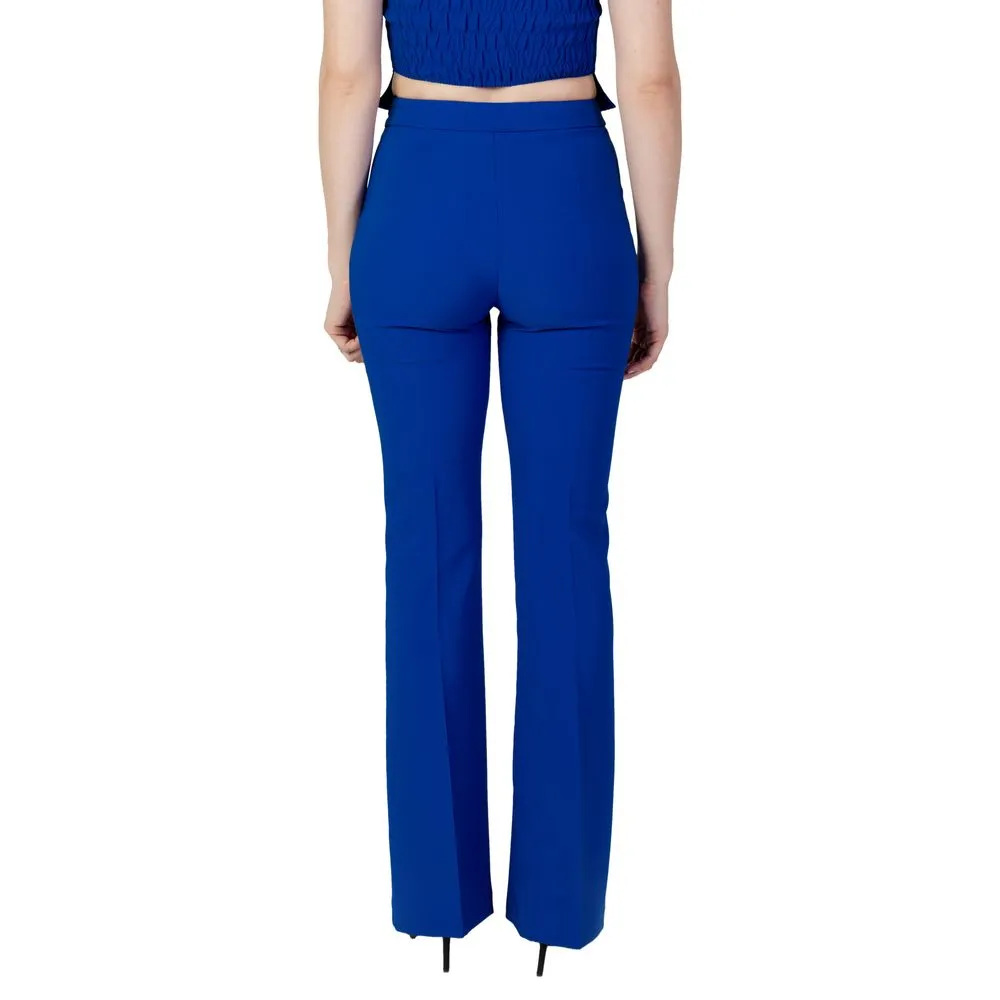 Rinascimento Women's Blue Polyester Jeans & Pant