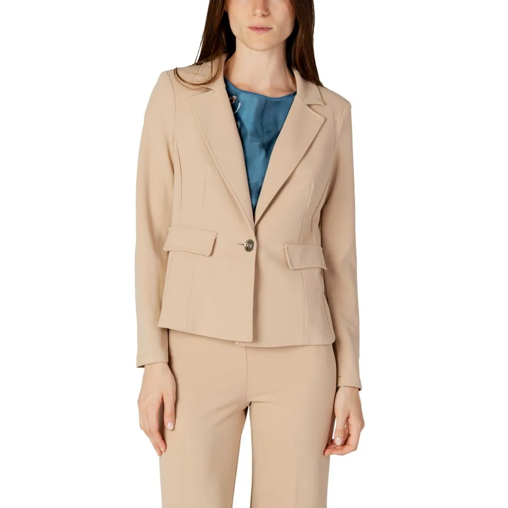 Rinascimento Women's Beige Polyester Suits & Blazer
