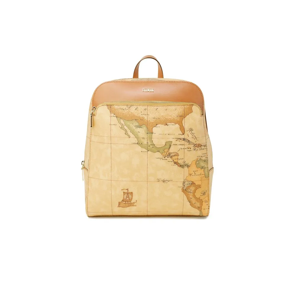 Alviero Martini Prima Classe Women's Beige Cotton Backpack