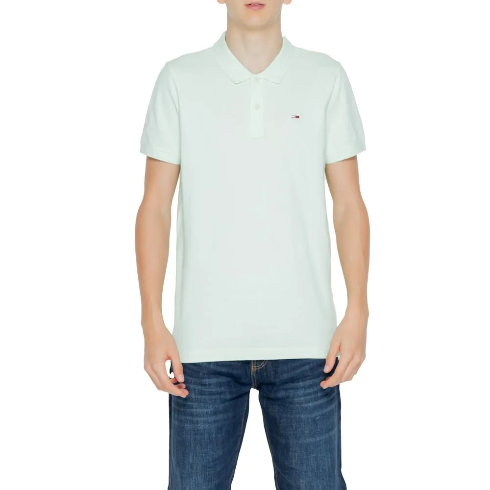 Tommy Hilfiger Jeans Men's Green Cotton Polo Shirt