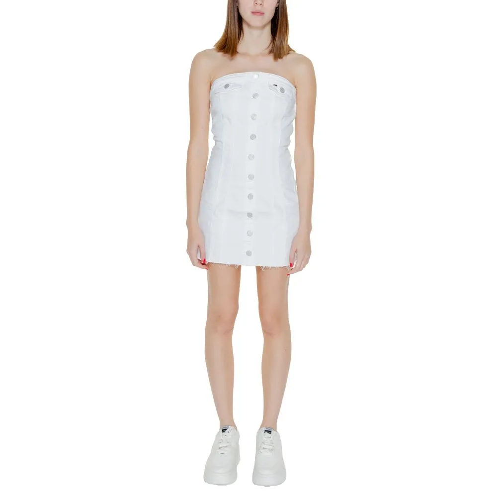 Tommy Hilfiger Jeans Women's White Cotton Cotton Dress