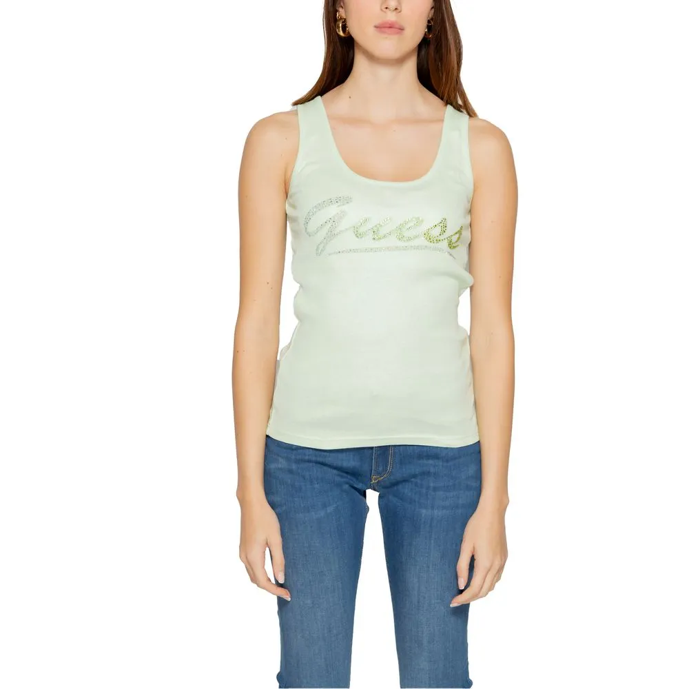 Guess Women's Turquoise Cotton Tops & T-Shirt