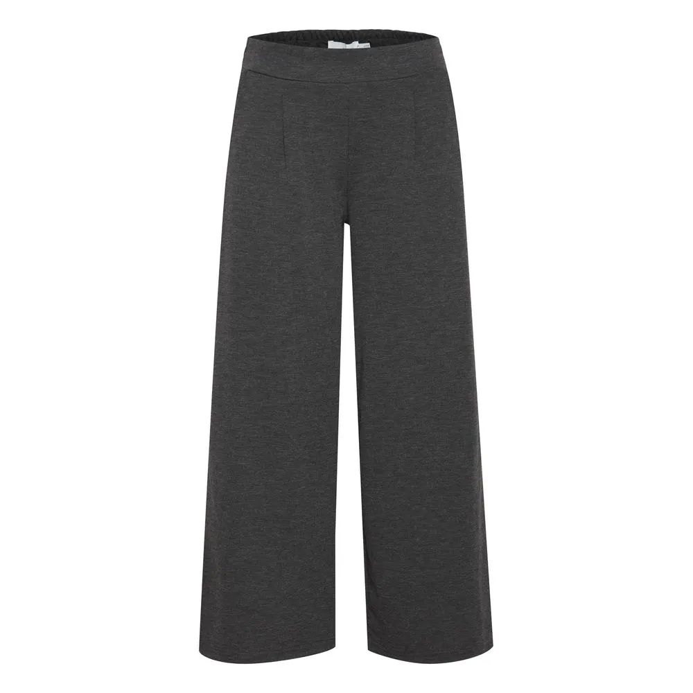 ICHI Women's Gray Polyester Polyester Jeans & Pant