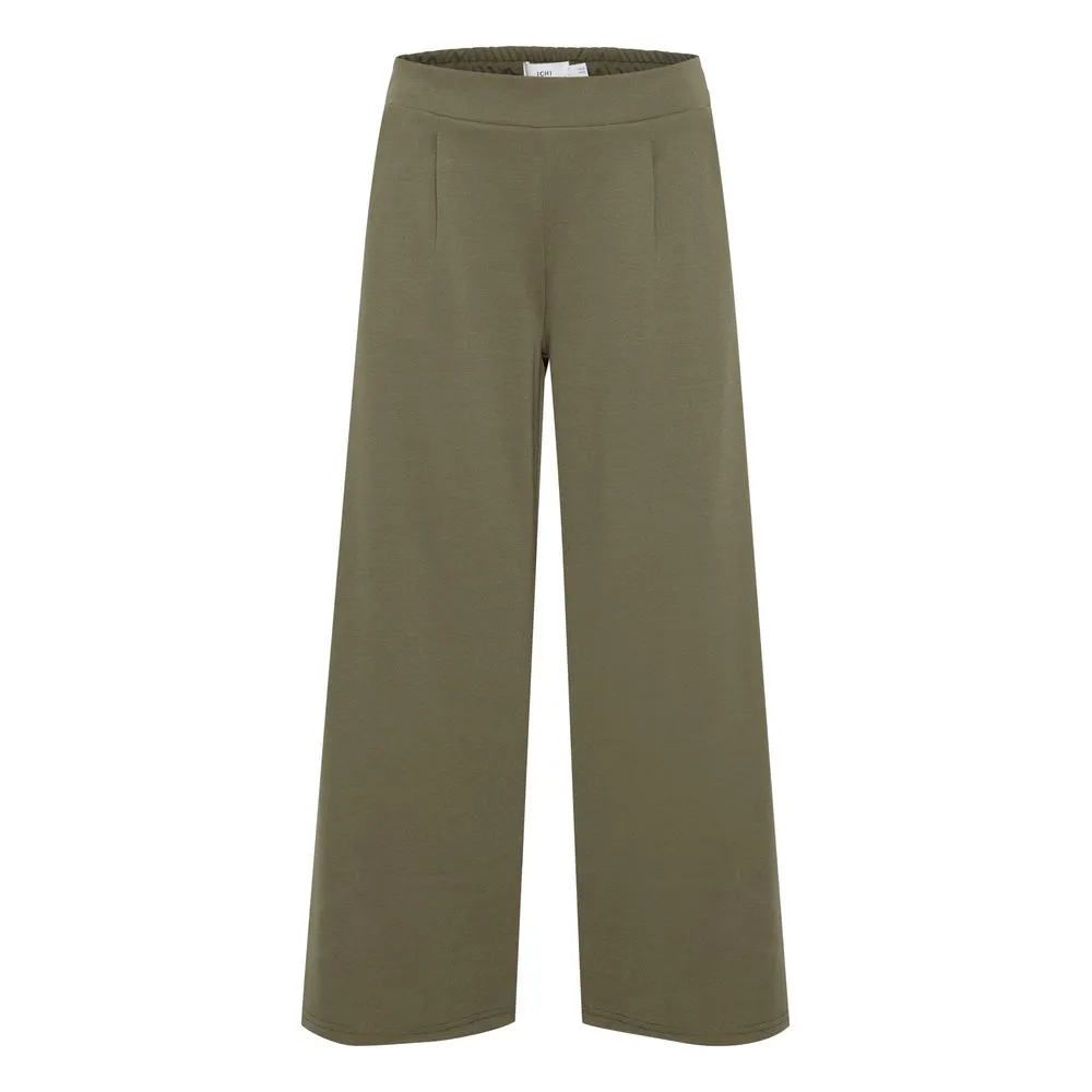 ICHI Women's Green Polyester Polyester Jeans & Pant