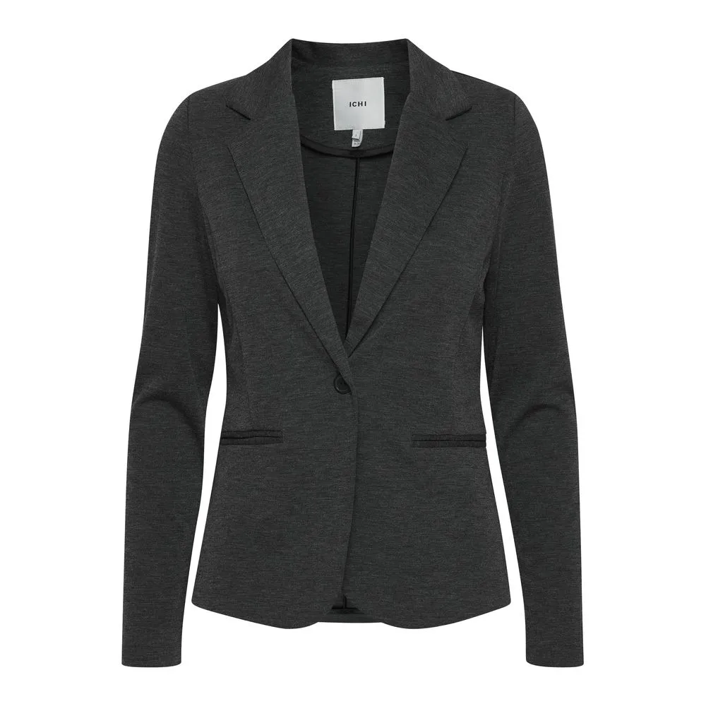 ICHI Women's Gray Polyester Suits & Blazer