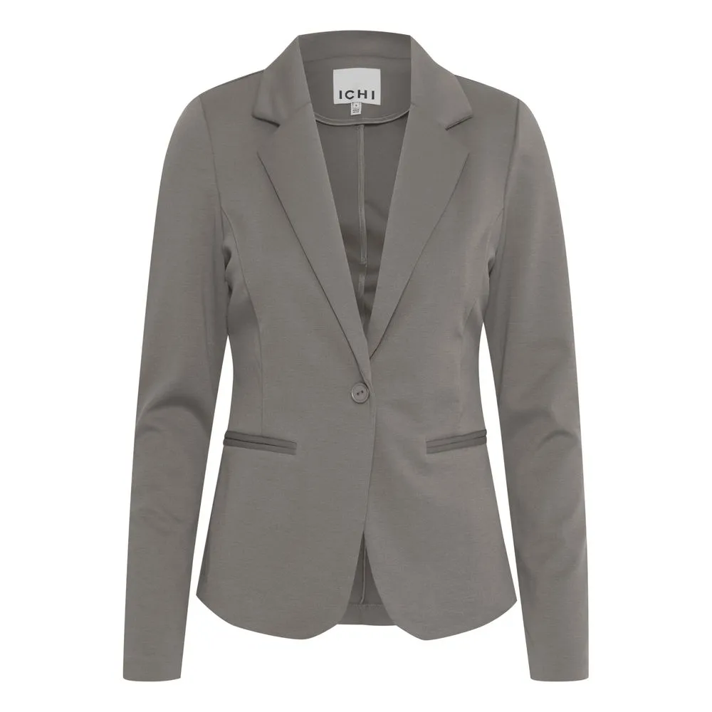 ICHI Women's Gray Polyester Suits & Blazer