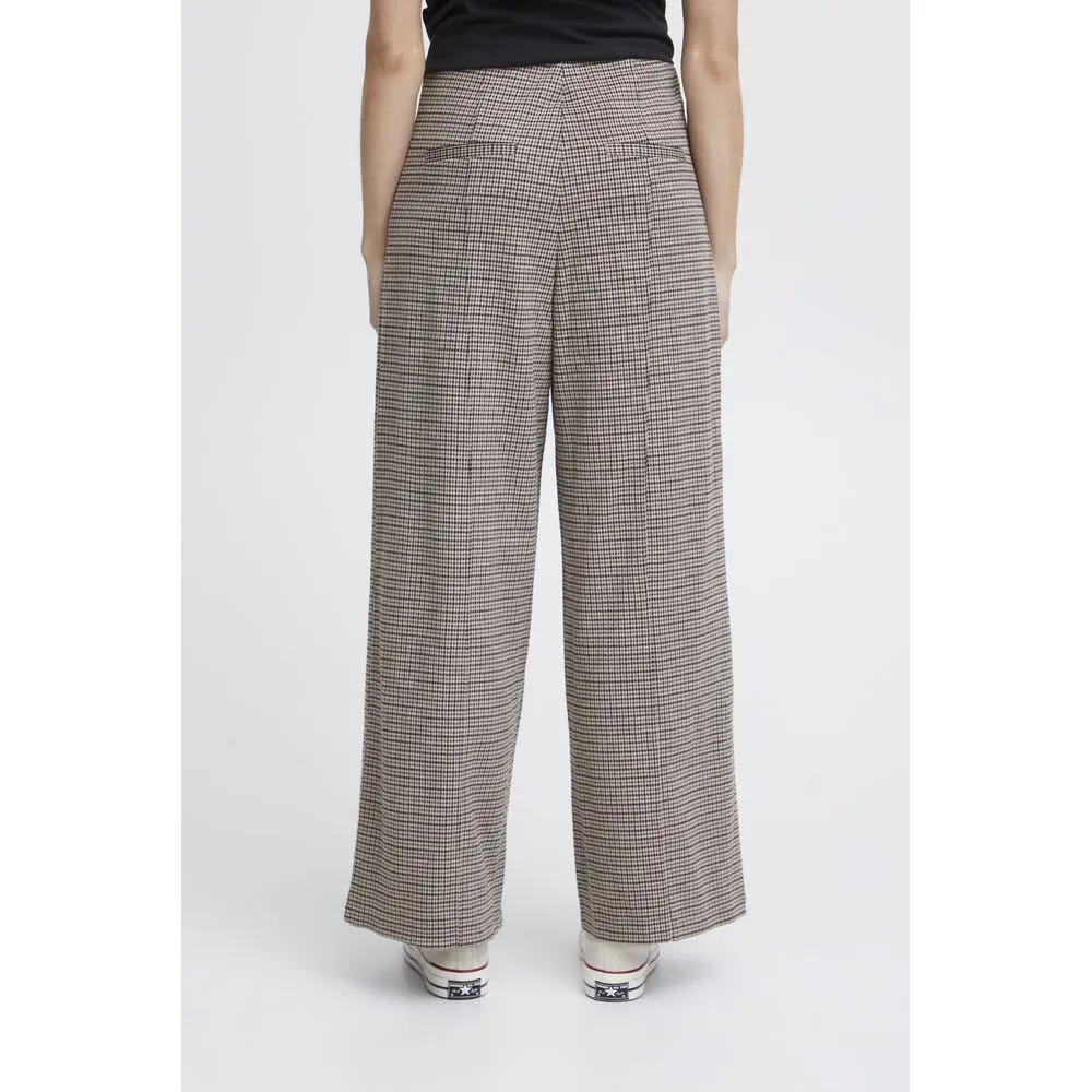 ICHI Women's Beige Polyester Jeans & Pant