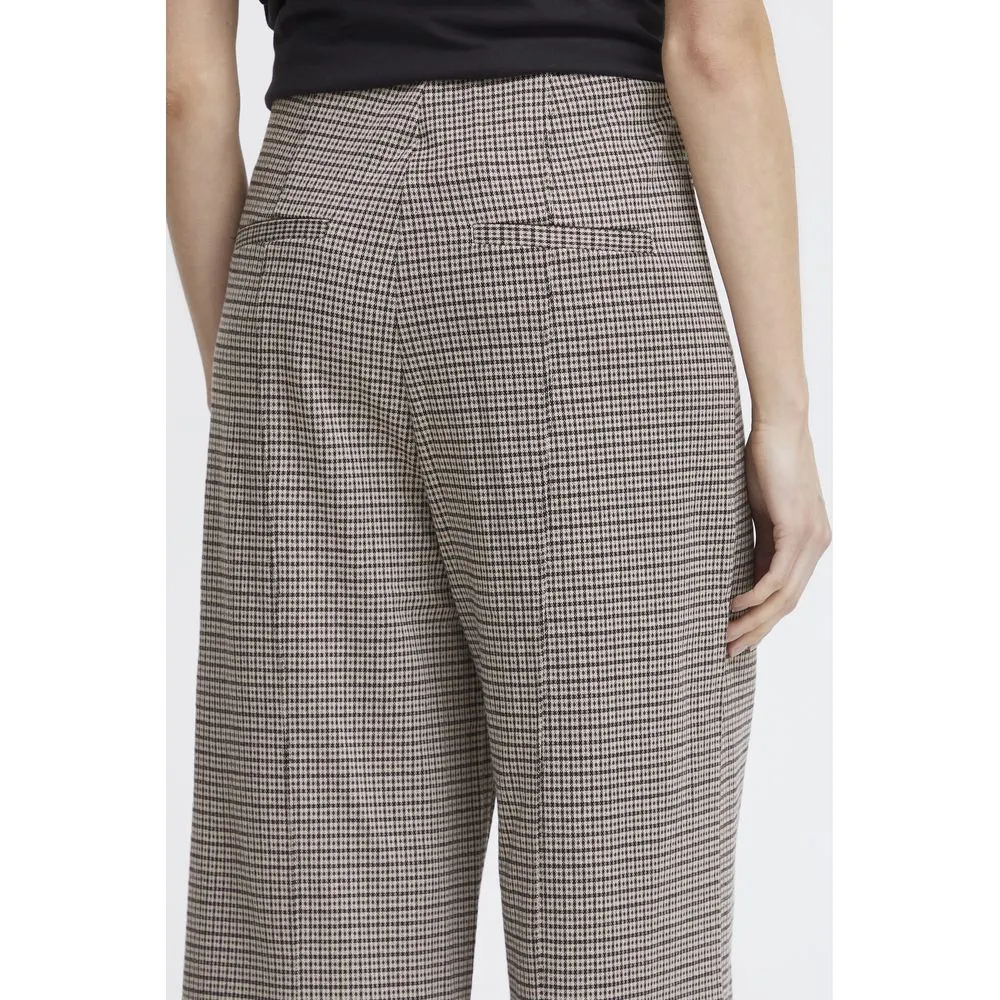 ICHI Women's Beige Polyester Jeans & Pant
