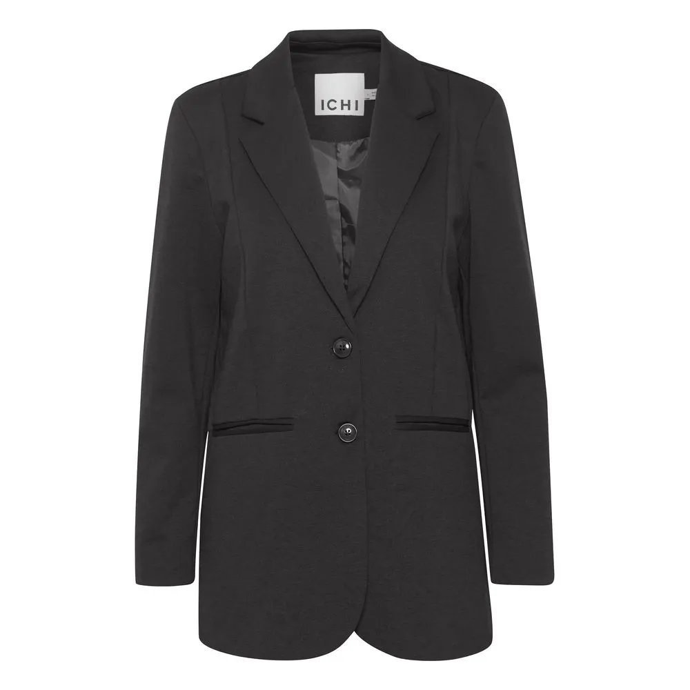 ICHI Women's Black Polyester Polyester Suits & Blazer