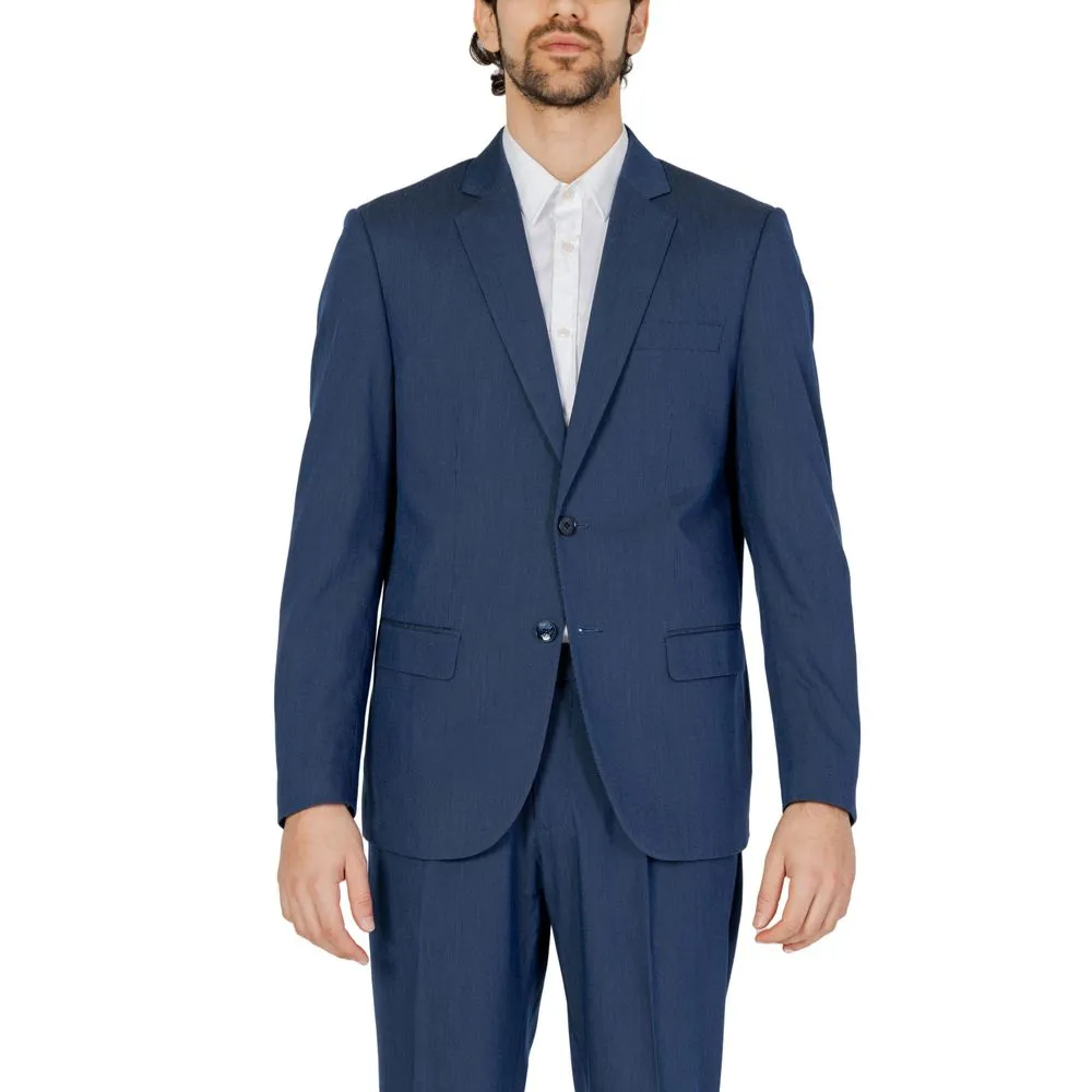 Antony Morato Men's Blue Polyester Suit