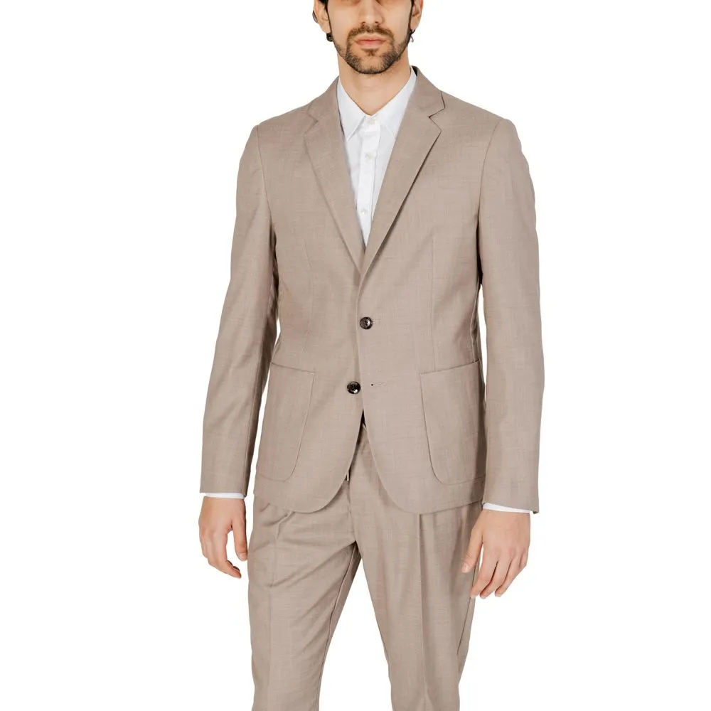 Antony Morato Men's Beige Polyester Suit