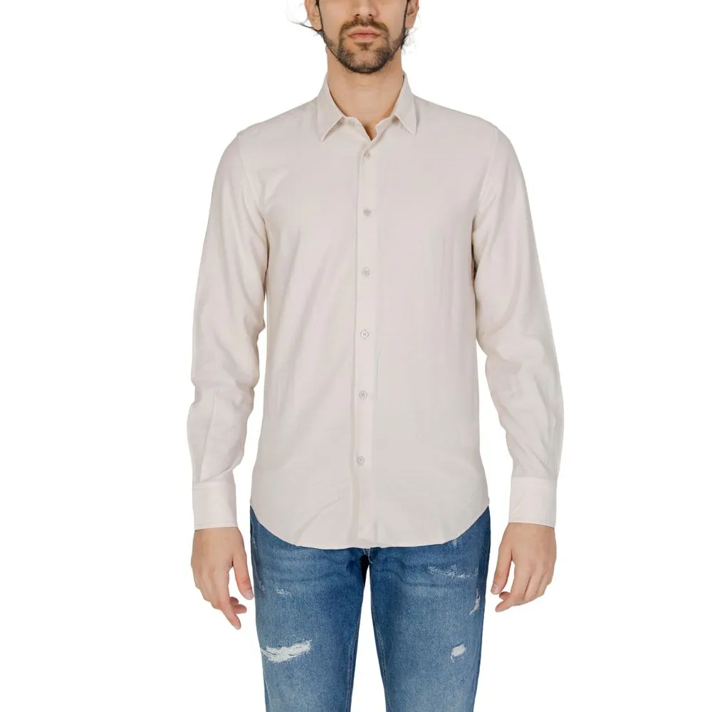 Antony Morato Men's Beige Viscose Shirt