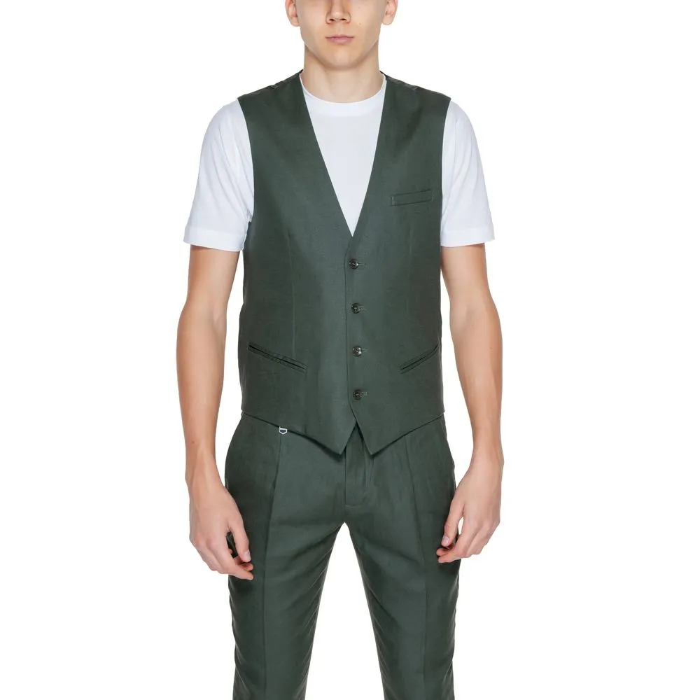 Antony Morato Men's Green Linen Vest