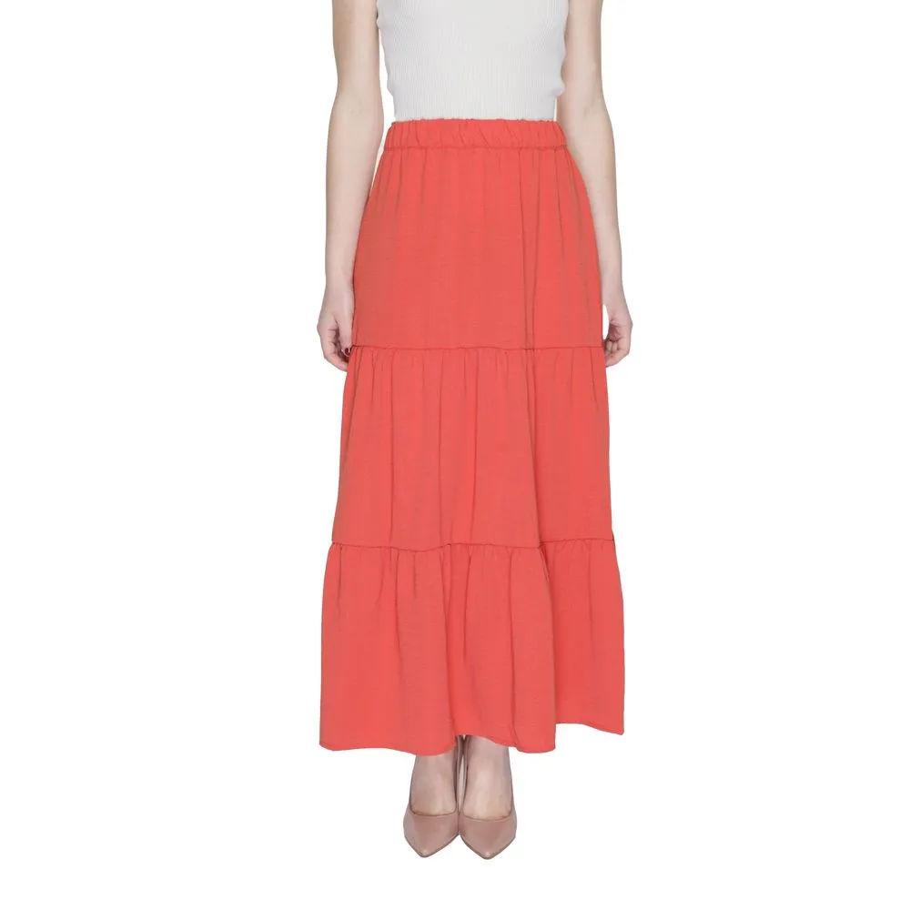 Jacqueline De Yong Women's Orange Polyester Skirt