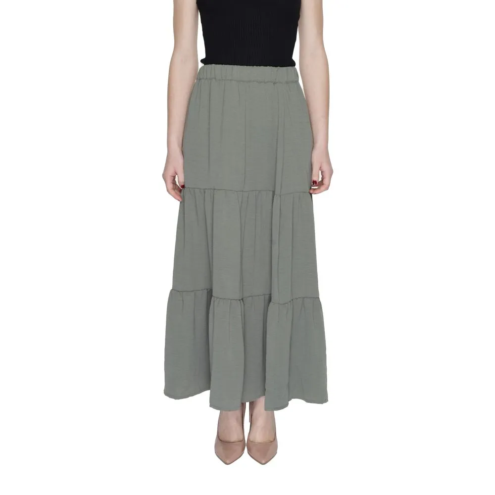 Jacqueline De Yong Women's Green Polyester Skirt