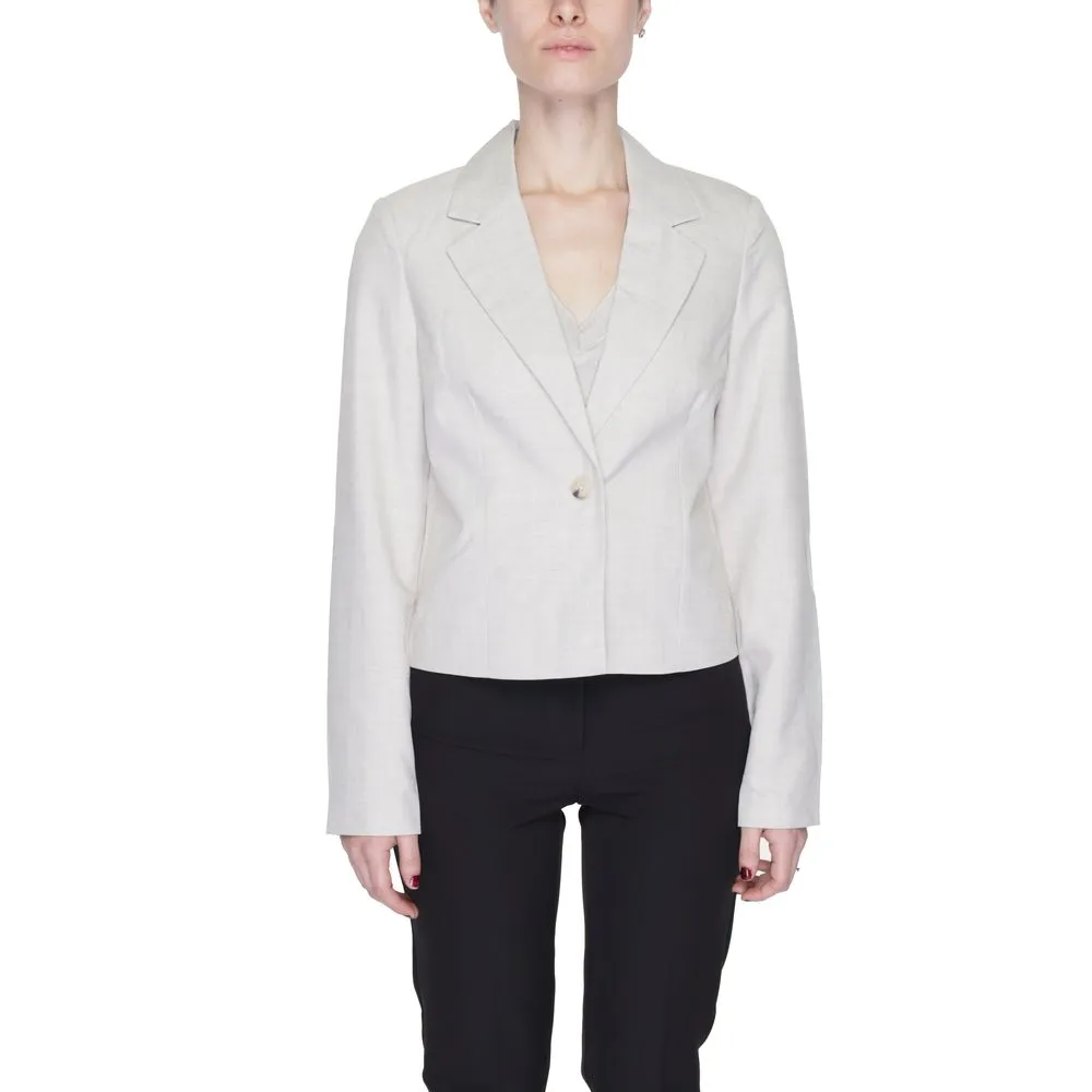 Vero Moda Women's Gray Polyester Suits & Blazer