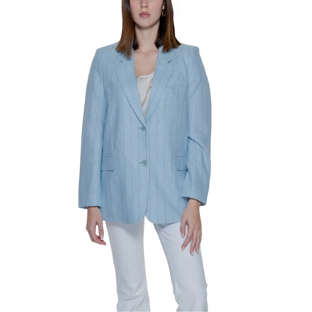Vero Moda Women's Light Blue Linen Suits & Blazer