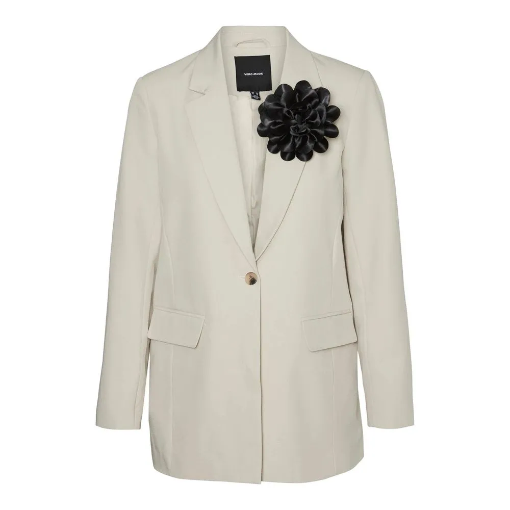 Vero Moda Women's Beige Polyester Suits & Blazer