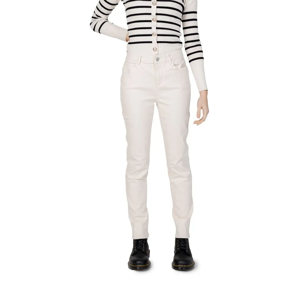 Morgan De Toi Women's Beige Cotton Jeans & Pant