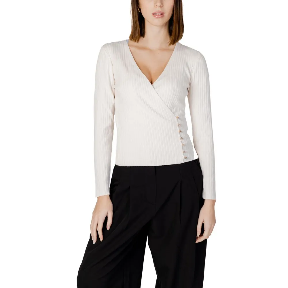 Morgan De Toi Women's Cream Viscose Tops & T-Shirt