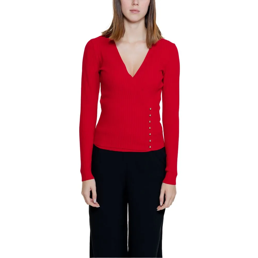 Morgan De Toi Women's Red Viscose Tops & T-Shirt