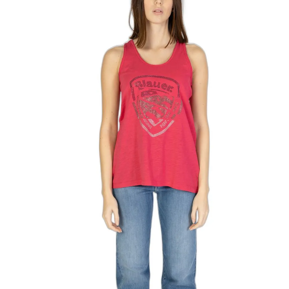 Blauer Women's Pink Cotton Tops & T-Shirt