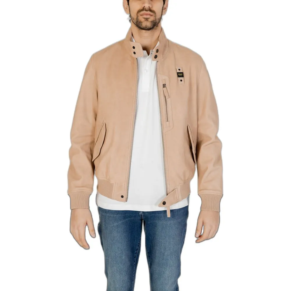 Blauer Men's Beige Leather Jacket
