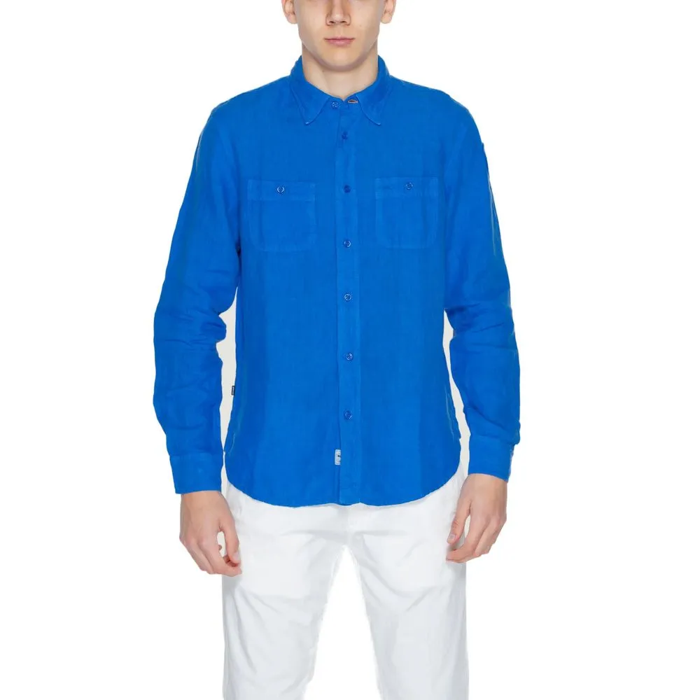 Blauer Men's Blue Linen Shirt