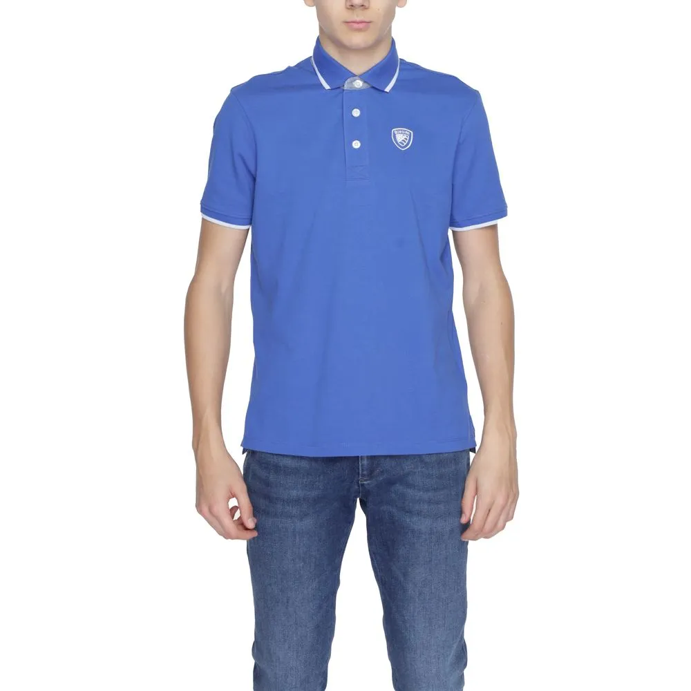 Blauer Men's Blue Cotton Polo Shirt
