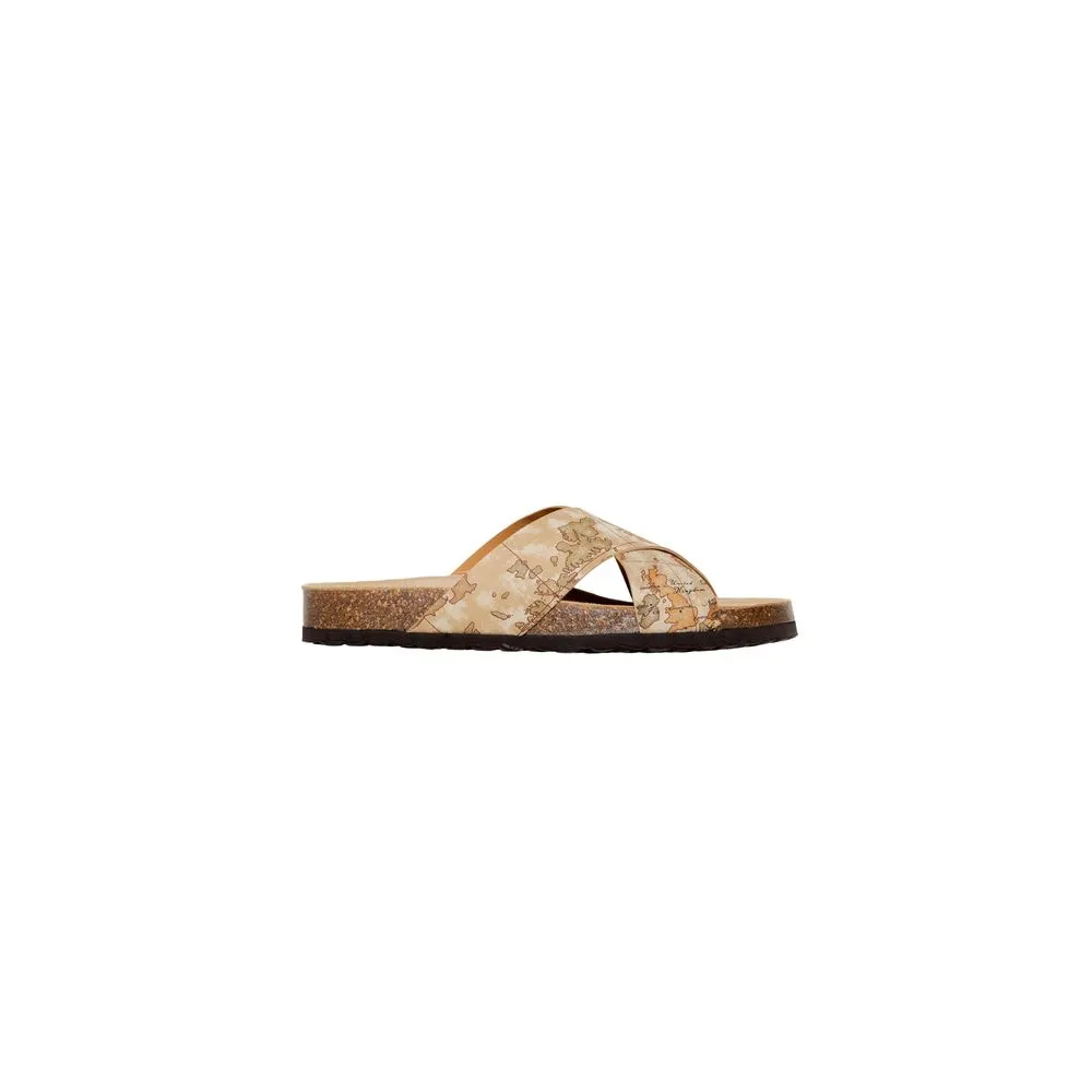 Alviero Martini Prima Classe Men's Beige Textile Sandal