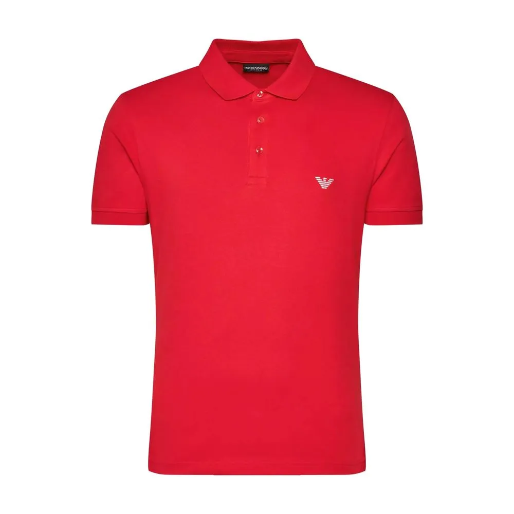 Emporio Armani Underwear Men's Red Cotton Polo Shirt