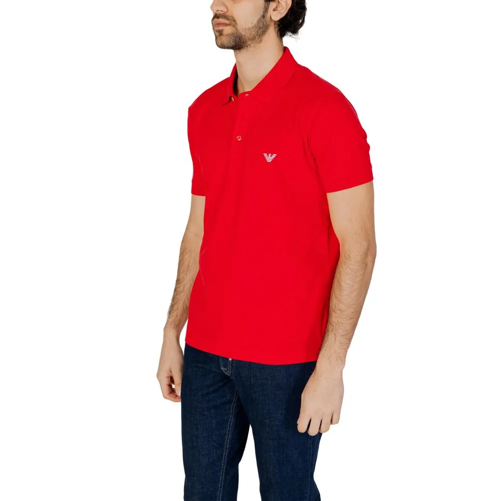 Emporio Armani Underwear Men's Red Cotton Polo Shirt