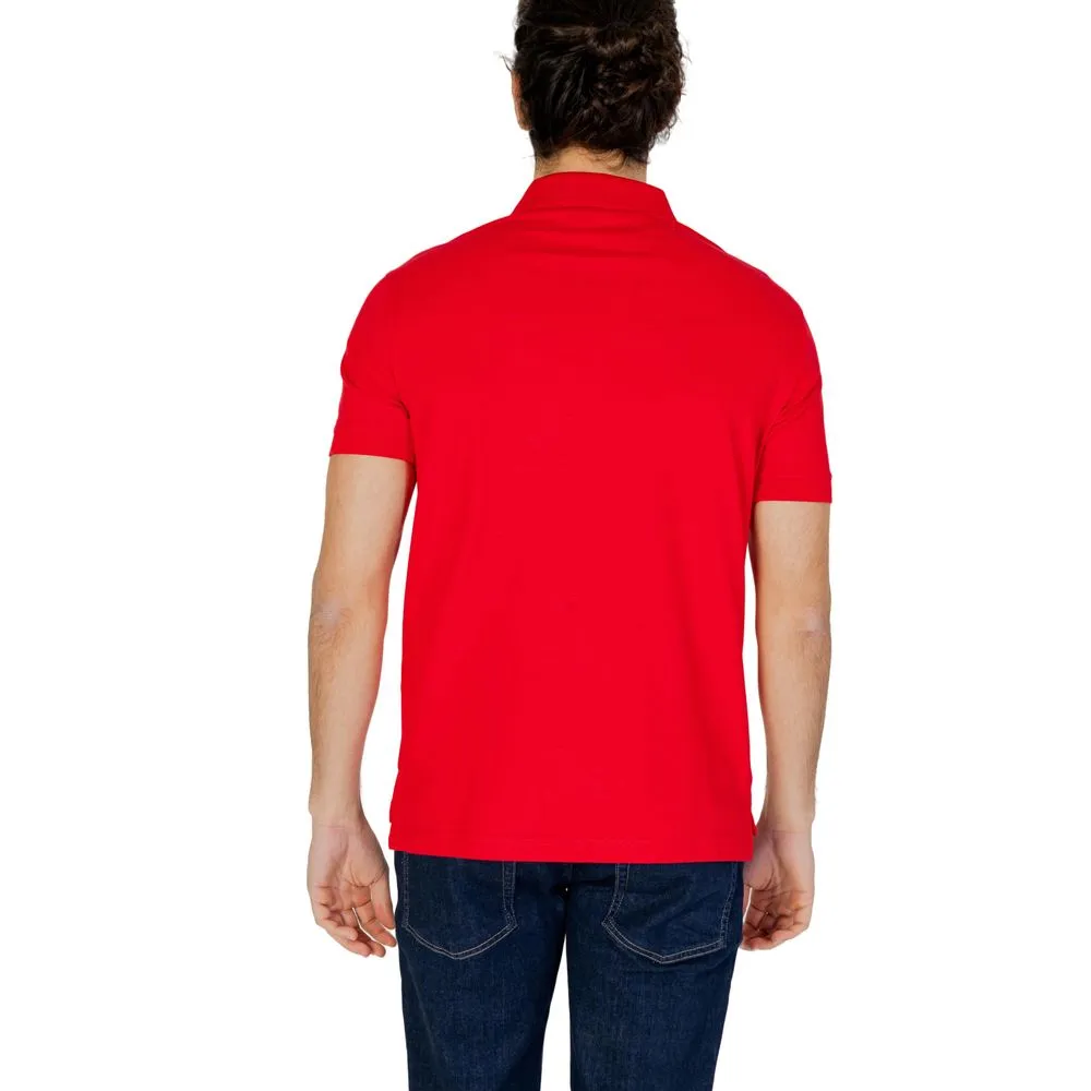 Emporio Armani Underwear Men's Red Cotton Polo Shirt