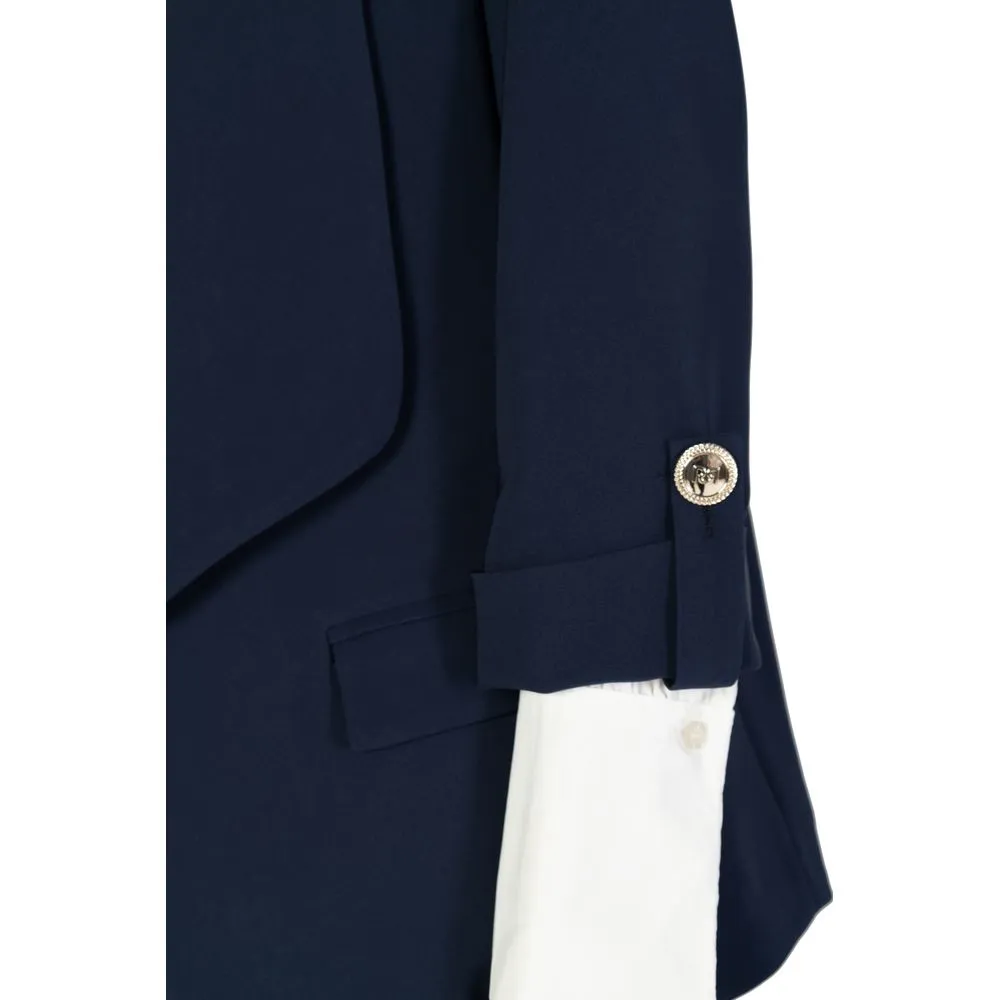 Rinascimento Women's Blue Polyester Suits & Blazer