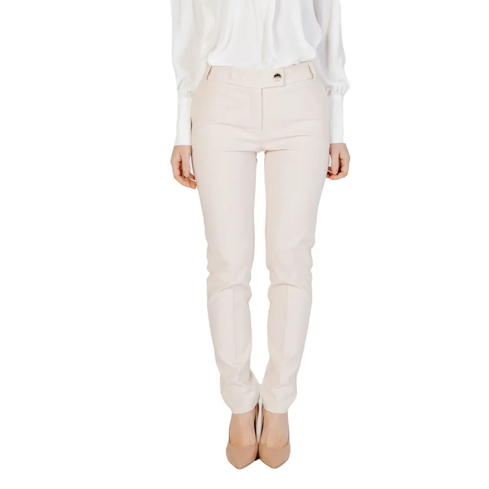 Rinascimento Women's Beige Polyester Jeans & Pant