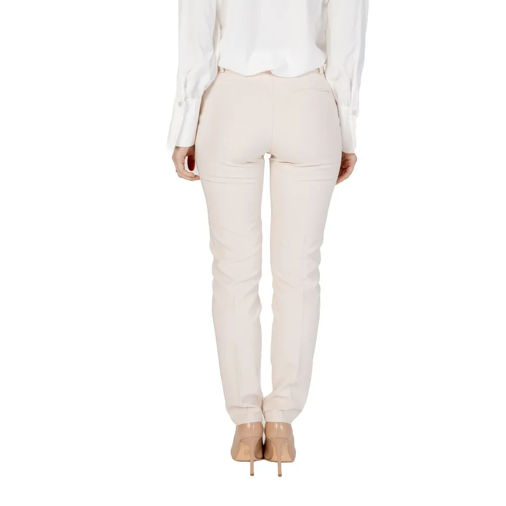 Rinascimento Women's Beige Polyester Jeans & Pant