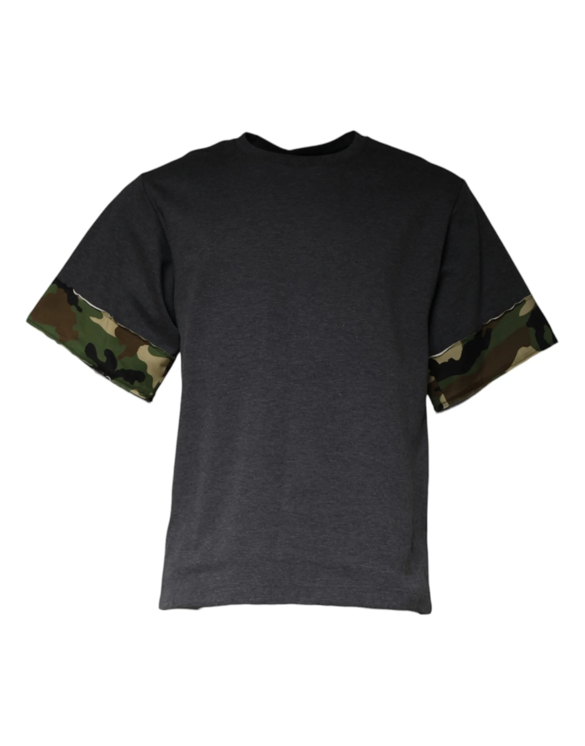Dolce & Gabbana Men's Dark Gray Camouflage Crew Neck T-shirt